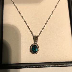 Emerald birth stone necklace